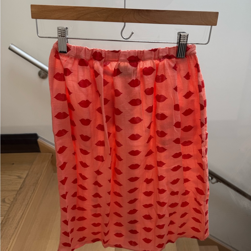 Piupiuchick Pink Lip Print Midi Skirt - Picture 6 of 6